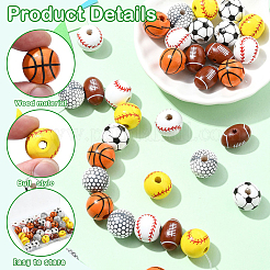 Наборы для самостоятельного изготовления спортивных подвесок из натурального дерева и джутового шнура WOOD-YW0010-55