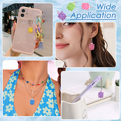 32 шт. 8-цветные градиентные подвески из непрозрачной светящейся смолы&nbsp;RESI-TA0003-64