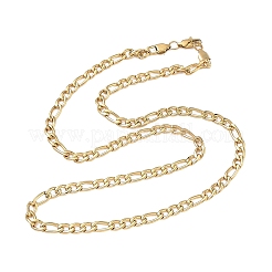 Collares de cadena fígaro de acero inoxidable 304 de 6 mm&nbsp;NJEW-G203-02G