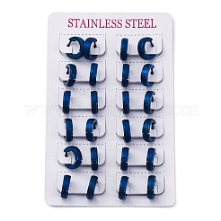 Серьги-кольца из нержавеющей стали Sand Flash 304 для женщин EJEW-M001-23A