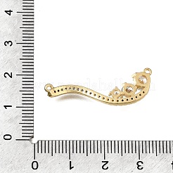 Breloques de connecteur en laiton micro pavé de zircone cubique transparente&nbsp;CU-CBA3569-04G-D