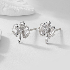 Элегантные серьги-гвоздики из стерлингового серебра с листьями s925 TL3203-2