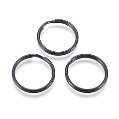 アイアン製キーリング  キーホルダー留め金のパーツ  ブラック  29.5mm  内径：25.5mm&nbsp;IFIN-WH0050-01A