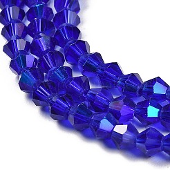 Transparentes perles de verre de galvanoplastie brins&nbsp;GLAA-F029-4mm-D06