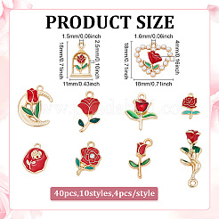 40шт 10 стиля подвески из сплава с эмалью&nbsp;ENAM-ME0001-59