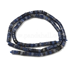 天然石ソーダライトビーズ連売り  ヒシビーズ  フラットラウンド/ディスク  4~4.5x2.5mm  穴：0.7mm  約154個/連  15インチ&nbsp;G-H230-10