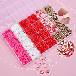 Kit fai da te per la creazione di gioielli in perline di plastica CCB e argilla polimerica a tema San Valentino&nbsp;DIY-SP0002-83