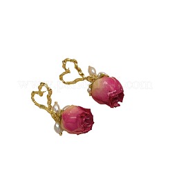 Серьги-гвоздики с подвесками из латунной ракушки в форме сердца FS-WGDBC6E-02