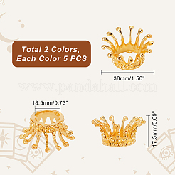 10 шт. 2-цветная основа из цинкового сплава в виде хрустального шара DJEW-GA0001-49