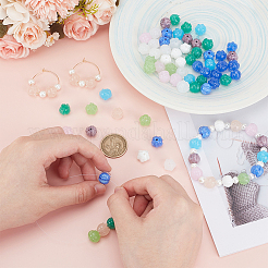 40шт 10 цвета прозрачные стеклянные бусины GLAA-DR0001-01