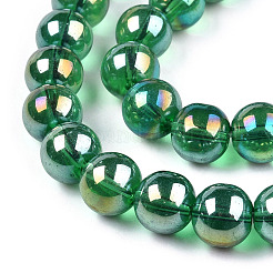 Chapelets de perles en verre transparent électrolytique&nbsp;GLAA-T032-T6mm-AB21