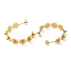 Серьги-гвоздики в форме цветка из нержавеющей стали 304 EJEW-K290-01G