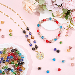 150 шт. 10-х цветные светящиеся бусины ручной работы из золотистого песка в технике лэмпворк FOIL-PA0001-04