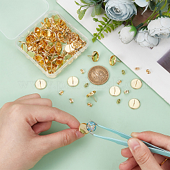 Плоские круглые серьги-гвоздики из нержавеющей стали 304&nbsp;STAS-UN0060-74D-G