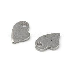 変色しない201ステンレススチールチャーム  ハートチャーム  ステンレス鋼色  6x5x1mm  穴：0.9mm&nbsp;STAS-C108-47P