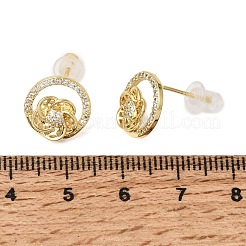 Ohrstecker aus Messing mit Mikropavé-Zirkonia für Damen&nbsp;CU-CBAFF5B-11G