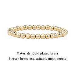 4шт. набор из 4 круглых латунных браслетов с бусинами для женщин&nbsp;BJEW-AN0001-07