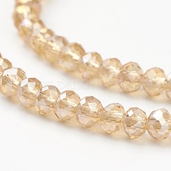 Chapelets de perles en verre électroplaqué&nbsp;EGLA-D020-3x2mm-49