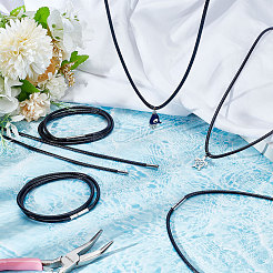 Плетеные круглые шнуры из вощеного полиэстера&nbsp;FIND-WH0136-59B-01