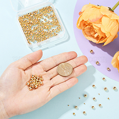 250 шт. 5 стиля латунные распорные бусины для стоек KK-PA0001-02G