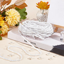 50 шт. пластиковые пуговицы с имитацией жемчуга на ножке FIND-CP0001-08