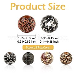 40 шт. 5-х цветные бусины из дерева схима&nbsp;WOOD-FS0001-47