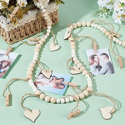 Деревянные бусины в форме сердца HJEW-GO00067