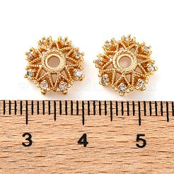 Tappi di perline in zirconia cubica trasparente micro pavé in ottone&nbsp;KK-K378-44G