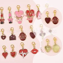 Подвесные украшения из эмали из сплава 12 шт.&nbsp;HJEW-FS00078-02