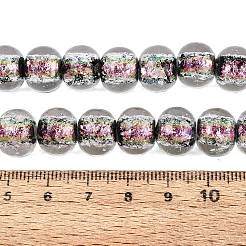 手作りの箔ガラスビーズ連売り  ロンデル  パールピンク  11.5~12x9.5~10mm  穴：1.2~1.6mm  約30個/連  11.42~11.81インチ（29~30cm）&nbsp;FOIL-Q002-01A-05