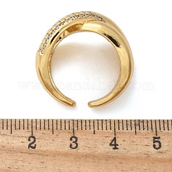 Латунные кольца-манжеты с микропаве из кубического циркония&nbsp;RJEW-C120-26G