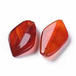 ナチュラルカーネリアン/レッドメノウペンダント  菱形  染め＆加熱  21x11x4mm  穴：0.8mm&nbsp;G-F697-B06
