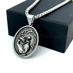 Мужские ожерелья с подвеской в стиле ретро-рок-панк «Рука Иисуса» из нержавеющей стали 304 DN7993