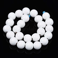 Brins de perles de bois naturel peintes à la bombe&nbsp;WOOD-S053-57G