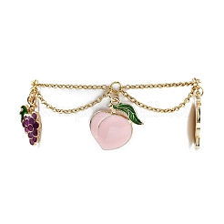 Bracelets à breloques en alliage d'émail de fruits&nbsp;BJEW-JB09894-02