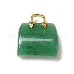 Natürliche grüne Aventurin-Messing-Anhänger&nbsp;KK-E274-01G-14