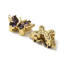 Латунные микро проложить кубического циркония бусы KK-B142-30G