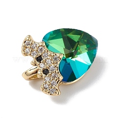 Véritable 18k plaqué or placage en laiton micro pave clair pendentifs en zircone cubique&nbsp;KK-C015-10G-07