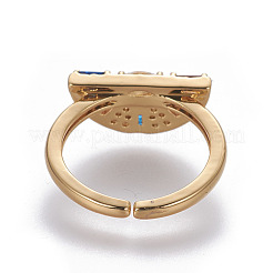 Латунные кубические манжеты из циркония RJEW-O035-02G