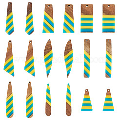 18 шт. 9 подвески из эпоксидной смолы и орехового дерева RESI-TA0003-88B