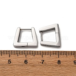 Серьги-кольца трапециевидной формы с прозрачным кубическим цирконием из нержавеющей стали 304&nbsp;EJEW-D331-17P