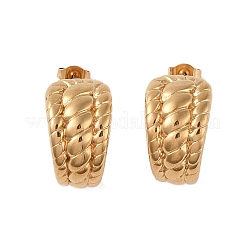 304ステンレススチールイヤリング  アーチ  ゴールドカラー  21.5x13mm&nbsp;EJEW-O004-18G