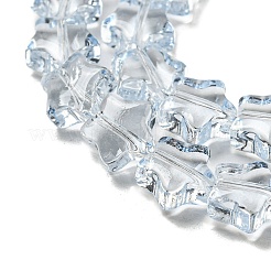 ベーキングペイント透明ガラスビーズ連売り  スター  ライトスカイブルー  8x8x4mm  穴：0.8mm  約101~102個/連  29.13~29.53インチ（74~75cm）&nbsp;DGLA-A07-T8mm-KD05