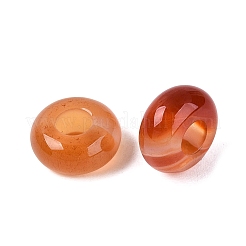 天然レッドアゲート ヨーロピアンビーズ  滑らかなロンデル  大穴ビーズ  10x4.5~5mm  穴：4mm&nbsp;G-Q602-04E