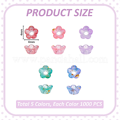 1000 capuchon de perle en acrylique transparent 4 couleurs&nbsp;TACR-GA0001-19