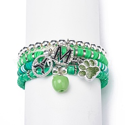 Наборы эластичных браслетов ручной работы из полимерной глины хейши&nbsp;BJEW-JB08767