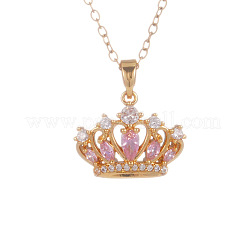 Pendentif couronne en laiton pavé de zirconiums cubiques&nbsp;WGD413B-02