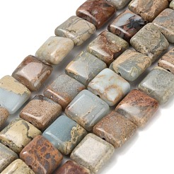 Натуральные бусины из аква терра яшмы G-Z110-H01-10x10mm