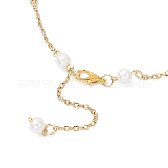 Женские браслеты на ногу из цепочек со стеклянными ромбами и круглыми стеклянными бусинами из нержавеющей стали 304 AJEW-AN00724