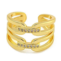 Кольца-манжеты из латуни с микропаве из кубического циркония для женщин RJEW-I107-07G